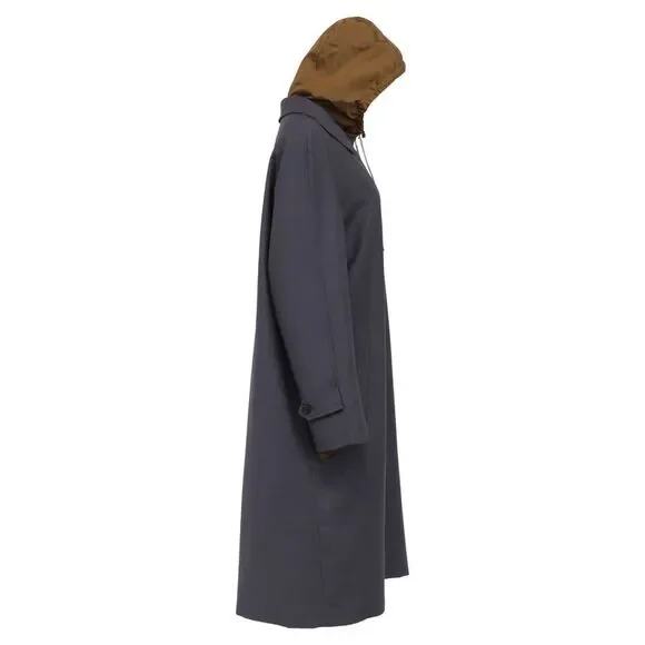 Miu Miu Buttoned Hooded Coat in Grey Mohair Wool - Picture 3 of 9